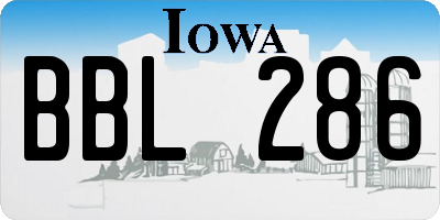 IA license plate BBL286