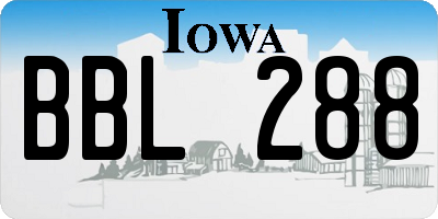 IA license plate BBL288