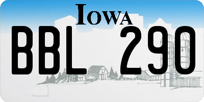 IA license plate BBL290