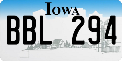 IA license plate BBL294