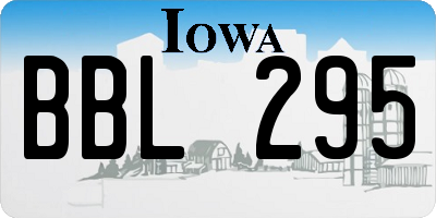 IA license plate BBL295