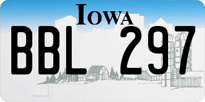 IA license plate BBL297