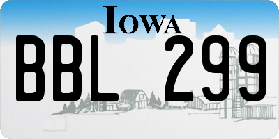 IA license plate BBL299