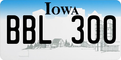 IA license plate BBL300