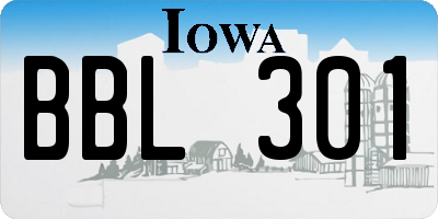 IA license plate BBL301