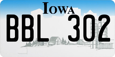 IA license plate BBL302