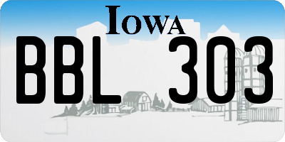 IA license plate BBL303