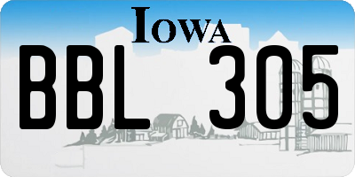 IA license plate BBL305