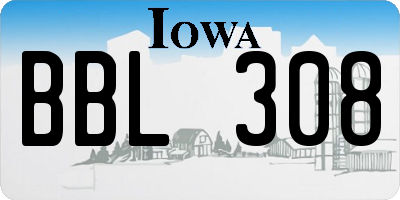 IA license plate BBL308