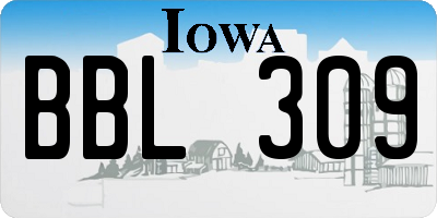 IA license plate BBL309