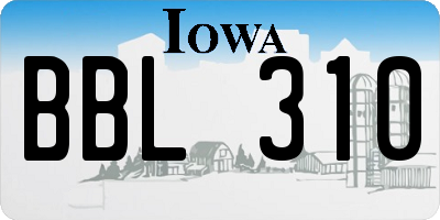 IA license plate BBL310