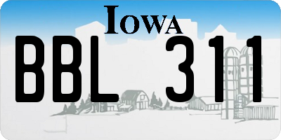 IA license plate BBL311