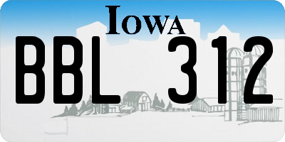 IA license plate BBL312