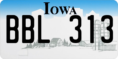 IA license plate BBL313