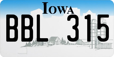 IA license plate BBL315