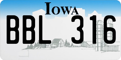 IA license plate BBL316