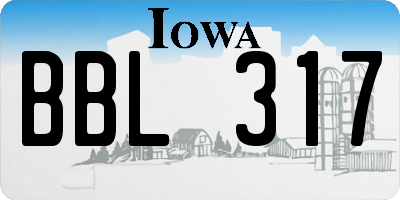IA license plate BBL317