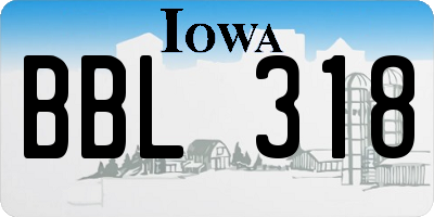 IA license plate BBL318