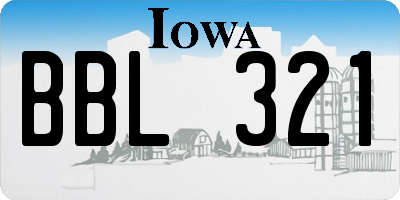 IA license plate BBL321