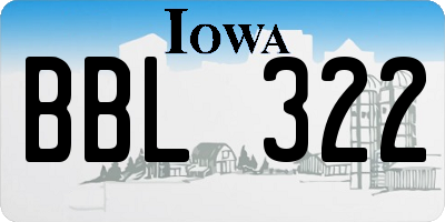 IA license plate BBL322