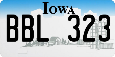 IA license plate BBL323