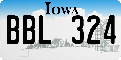 IA license plate BBL324