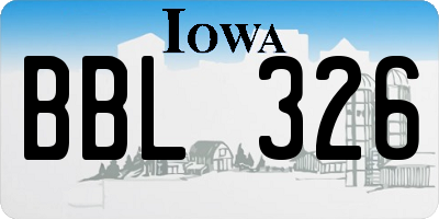 IA license plate BBL326