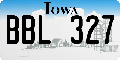 IA license plate BBL327