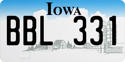 IA license plate BBL331