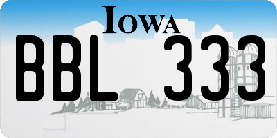 IA license plate BBL333