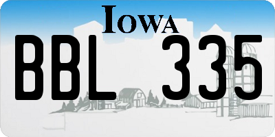 IA license plate BBL335
