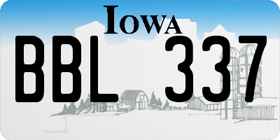 IA license plate BBL337