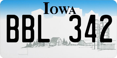 IA license plate BBL342