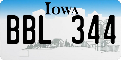 IA license plate BBL344