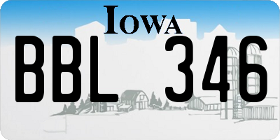 IA license plate BBL346