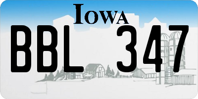 IA license plate BBL347