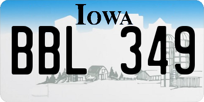 IA license plate BBL349