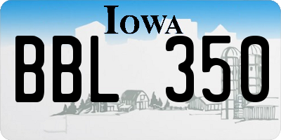 IA license plate BBL350