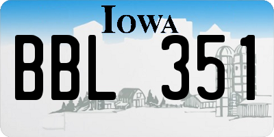 IA license plate BBL351