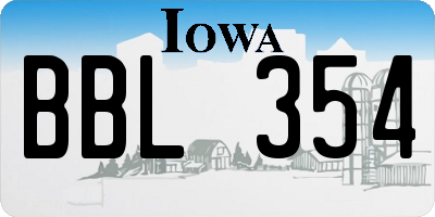 IA license plate BBL354