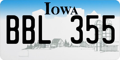 IA license plate BBL355
