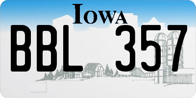 IA license plate BBL357