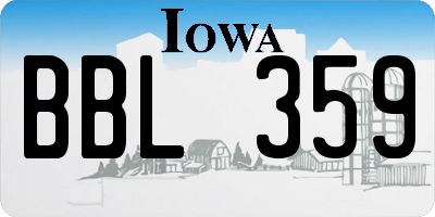 IA license plate BBL359