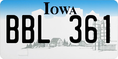 IA license plate BBL361