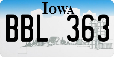 IA license plate BBL363