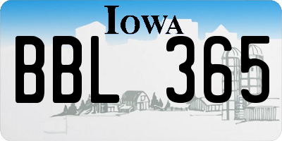 IA license plate BBL365