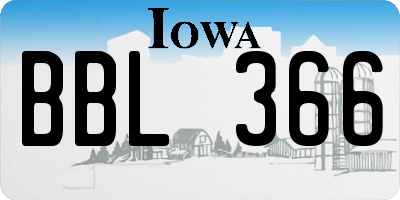 IA license plate BBL366