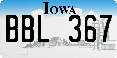 IA license plate BBL367