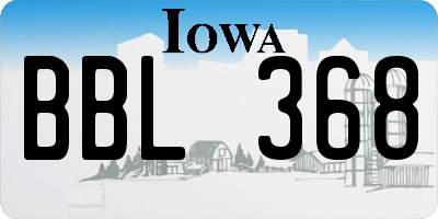 IA license plate BBL368