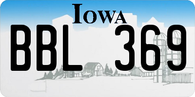 IA license plate BBL369